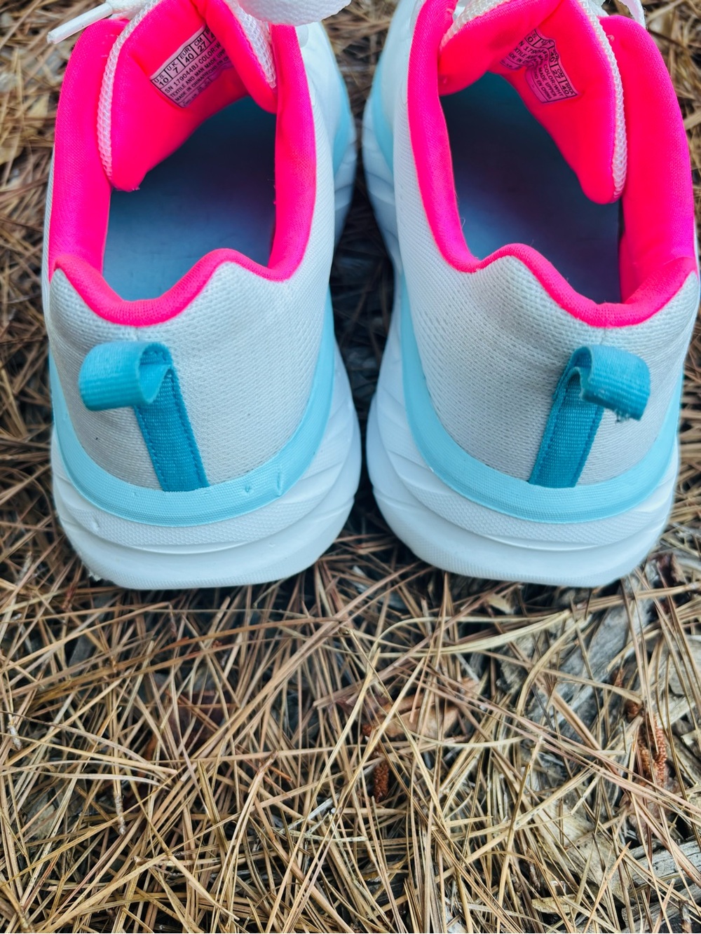 Skechers White Athletic Sneakers with Hot Pink and Light Blue Accents size 10 - Picture 4 of 11